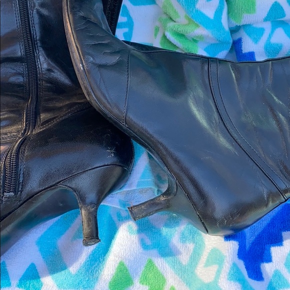 Nine West kitten heel pointed toe leather boot - Picture 4 of 6